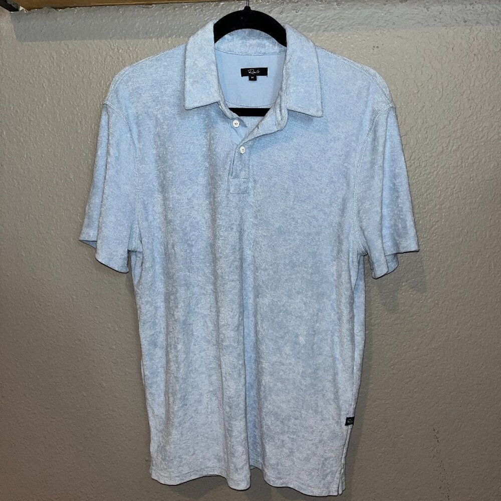 RAILS RHEN French Terry Cloth Men's Polo Shirt - Chambray Blue - EUC - Size M